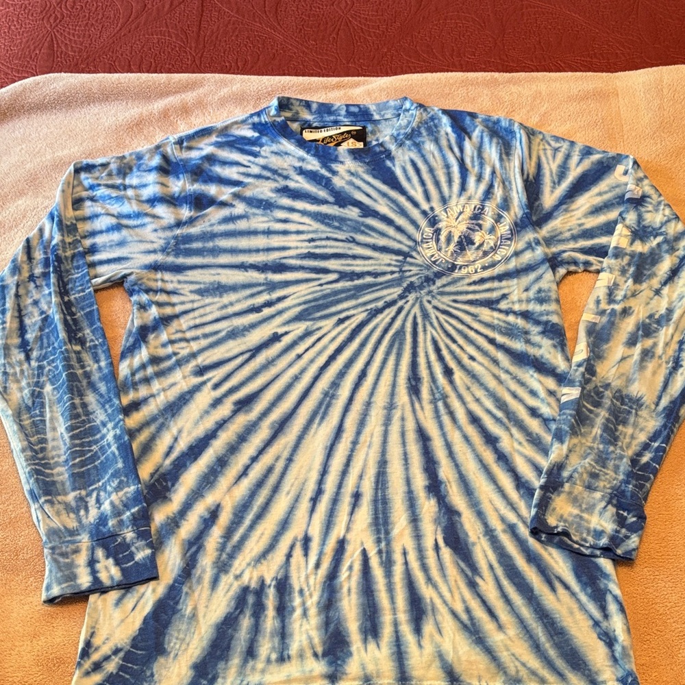 Vibrant Blue Jamaica Tie-Dye Long Sleeve Shirt